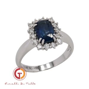 Anello Coll.Colore Diamanti e Zaffiro