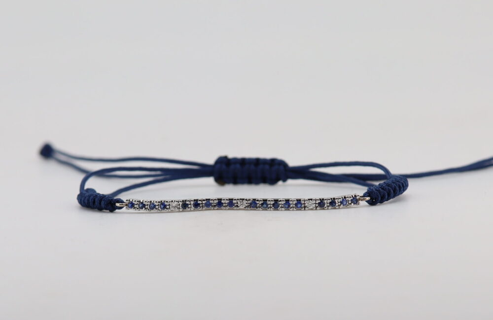 Bracciale Tennis cordoncino Zaffiri 0,38 ct Diamanti 0,06 ct